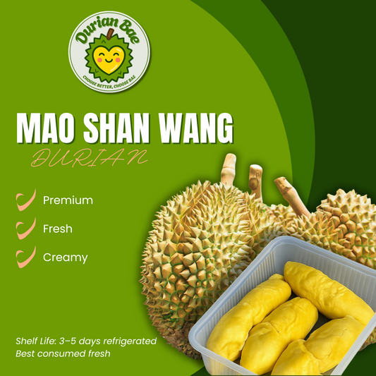 1 x Musang King Mao Shan Wang Durian Freshly Dehusked 400g Each Premium Quality