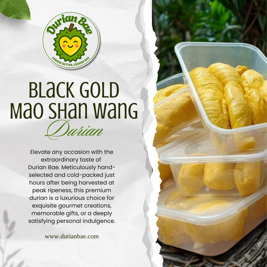 3 x Blackgold Musang King 400g Each Freshly Dehusked Durian Bae