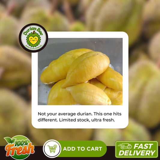 (Julie Ngau) 3 set of 3 x Musang King Durian Freshly Dehusked 400g each Durian Bae Premium Quality Durian