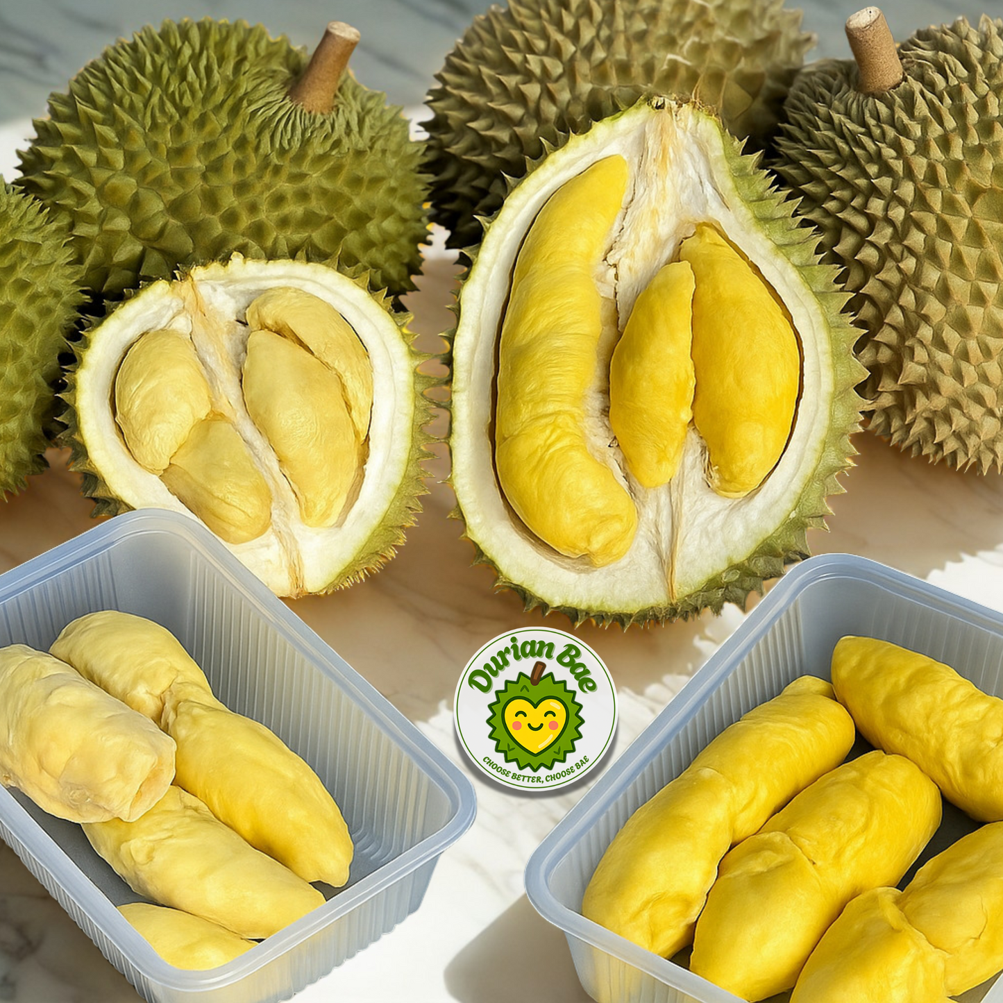 5box 400g - Blackgold musang king Durian freshly dehusked Pahang Raub Malaysia - Durianbae